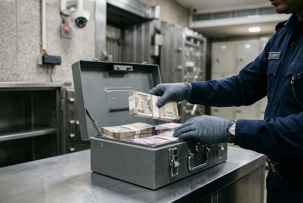 Professional cash handling in secure environment
